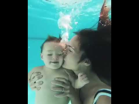Funny Babies Swimming In The Pool | Baby Outdoor Moments|  Baby Elizabeth Swims Across Pool