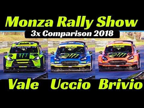 Monza Rally Show 2018 - 3x Comparison: Valentino Rossi vs Uccio vs Brivio - Ford Fiesta WRC Plus