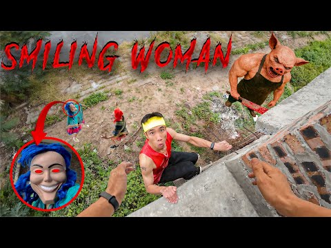 SMILING WOMAN REAL LIFE ESCAPE 66.0 | Horror Parkour Pov Short | Bubbles 3Run