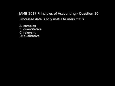 Q10 - JAMB Accounting 2017 Past Questions and Answers