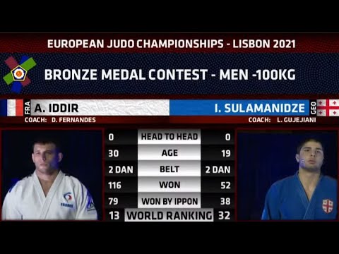 Iddir  Alexandre (France) - Sulamanidze Ilia (Geogia). European Judo Championships 2021