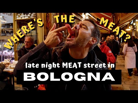 WHERE'S THE MEAT??? in Bologna Italy | "Late Night Meat Street" FOOD TOUR Bologna Italy