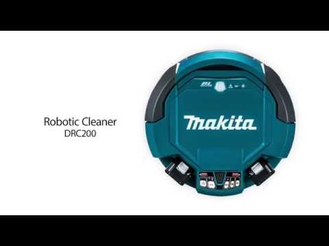 Dulkių siurblys - robotas Makita DRC200Z 2x18V Li-Ion, be akumuliatorių ir kroviklio! video