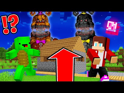 Why Scary ANIMATRONIC ATTACK HOUSE JJ and Mikey At Night in Minecraft - Maizen