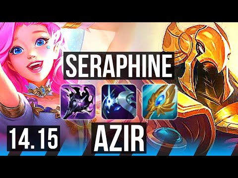 SERAPHINE vs AZIR (MID) | 35k DMG, 14/3/9, 800+ games, Godlike | EUW Diamond | 14.15