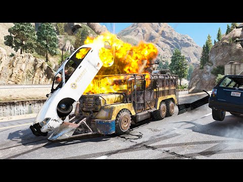 GTA 5 ARMORED SARAO JEEPNEY CRASHES - SUPER CINEMATIC PICTURE WITH SLOW MO ep.9