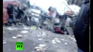 Graphic video: First moments after Tu-204 plane crash near Moscow