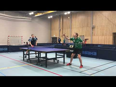 Skön boll mellan Hugo Nylén och Emil Pihl i Lag-SM kvalet 2022.