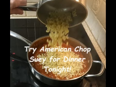 Try this for dinner tonight! American Chop Suey made with sauce, beef, vegetables, and elbow pasta.