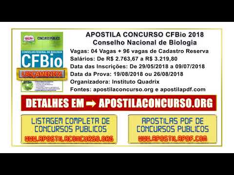Apostila Concurso CFBio 2018 PDF e Impressa do Conselho Nacional de Biologia