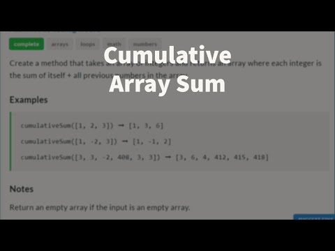 Edabit Java Cumulative Array Sum Easy Difficulty