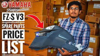 Yamaha FZ-S V3 BS-6 Model Spare Parts Price List// Yamaha Genuine Spare Parts//BvjTech