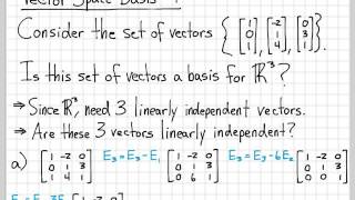 Linear Algebra Example Problems - Vector Space Basis Example #1