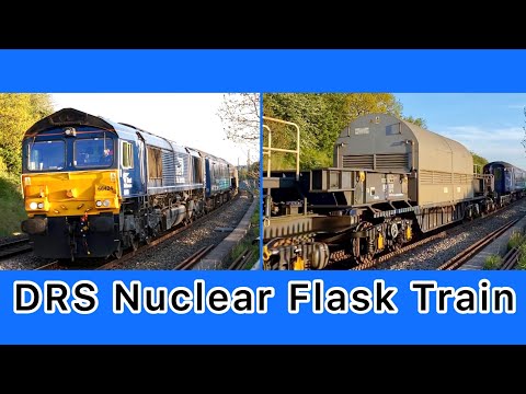 DRS Nuclear Flask Train with Class 66424 & 66431 with 9508, KUA FLASK WAGON & 9506