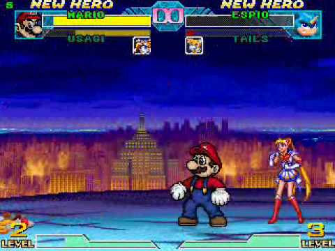 SS MUGEN Survivals - Mario and Usagi vs. Everyone #6 (AI survival test)