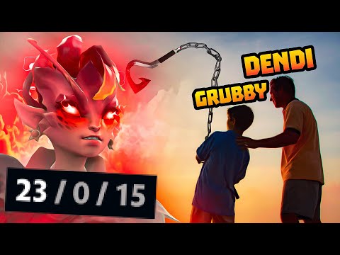 Grubby literally grabbing smurfs powered by Dendi coaching