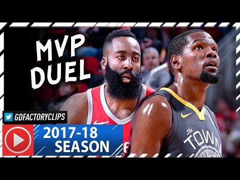James Harden vs Kevin Durant MVP Duel Highlights (2018.01.20) Rockets vs Warriors - CRAZY!