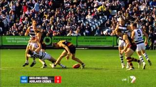 Stevie J goes down at the opening bounce - AFL