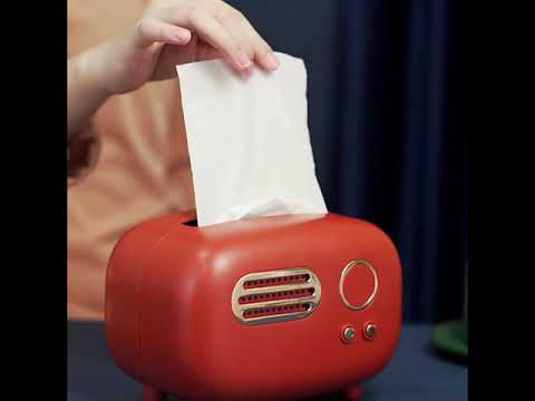 Tissue Box Cover Retro Radio