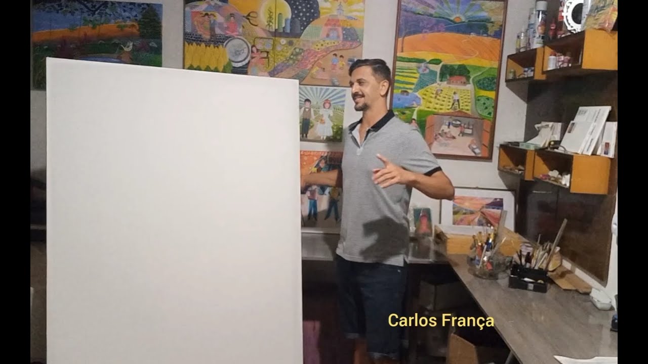 Como fazer uma tela de pintura em grande formato Parte 1