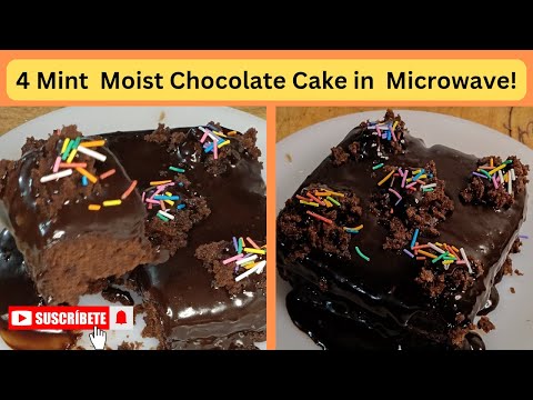 4 Minute Moist Chocolate Cake🍰in Microwave!|quick and easy cake with 1egg🥚