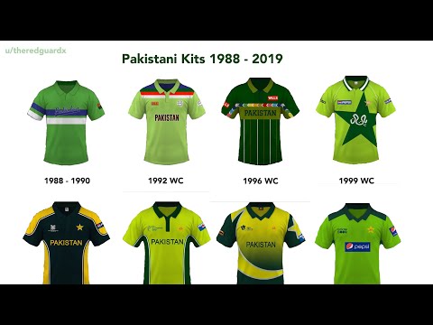 Pakistan Cricket Jerseys/Kits  Most Beautiful All World Cup | Green Shirt 1980 To 2020