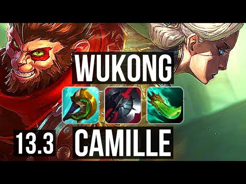 WUKONG vs CAMILLE (TOP) | 67% winrate, 6 solo kills, 11/2/4 | EUW Master | 13.3