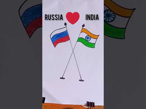 India and Russia flag Drawing easy #india #russia #youtubeshorts #drawing #shorts