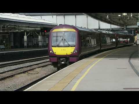 EMR 170510 leads 170517 departs Sheffield with a Norwich to Liverpool Lime Street Service