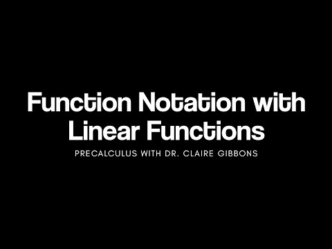 Function Notation With Linear Functions