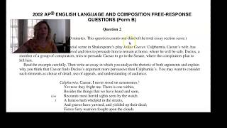 AP ENGLISH LANGUAGE & COMPOSITION EXAM REVIEW SESSION Walkthrough Julius Caesar Rhetorical Analysis