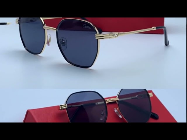 نظارة كارتير اسود اطار ذهبي