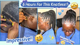 📌How To: Start Your Knotless Braid With Super Short Natural Hair😥 Braid Hair Tutorial #Elfinhair
