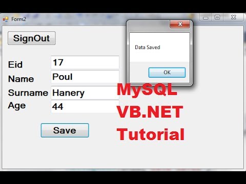 MySQL VB NET Tutorial 6 Insert Save data to database
