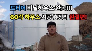 "폭설에도 튼튼하게! 60각 트러스 하우스 총정리! #완결편"( 피복 작업&방법, 비닐하우스 마감!)