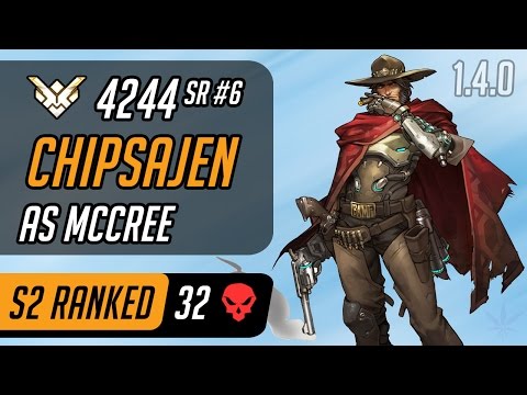 Chipshajen as McCree in Hanamura [Grand Master - 32 eliminations - Top 500 - Rank 6]