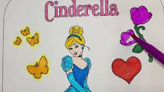 🎨✨ Coloring Princess Cinderella | Relaxing & Fun Art Time! 👑💙