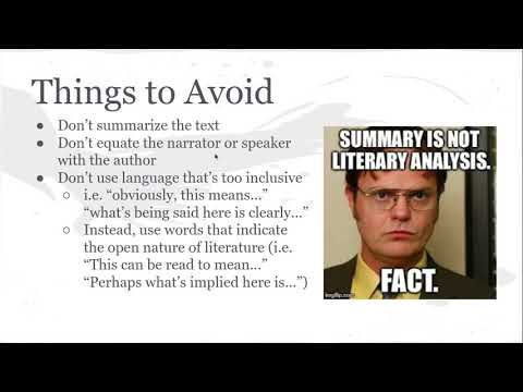 Intro to Literary Analysis