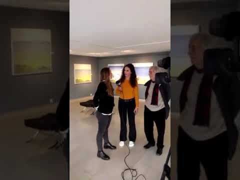 Backstage from the interview in ERT Dimosthenis Kokkinidis - Vassiliki Sianti
