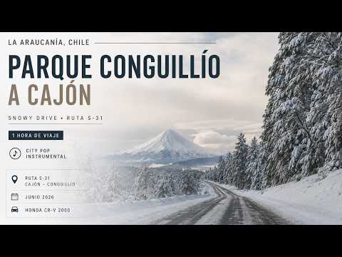 Parque Conguillío Nevado a Cajón, Chile | Snowy Drive in Araucanía | City Pop Instrumental