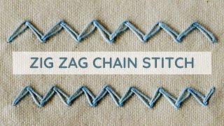 Learn How to Embroider Zig Zag Chain Stitch | Hand Embroidery Tutorial