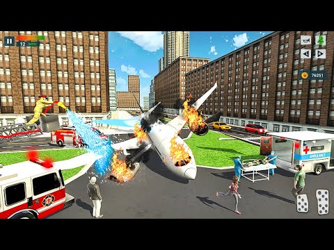 Emergency Firefighting Airplane Rescue 3D - Firetruck Driver Sim - Android Gameplay