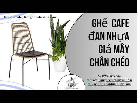hình ảnh Video giới thiệu sản phẩm Ghế Cafe Đan Nhựa Giả Mây Chân Chéo Giá Rẻ GD05VANG 129