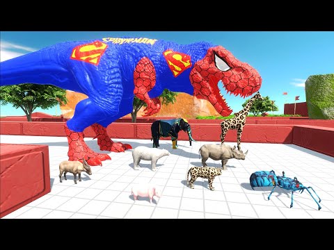 ESCAPE FROM SUPER SPIDERMAN T REX - Animal Revolt Battle Simulator