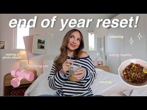 END OF YEAR RESET 🤍 getting my life together, working out, eating healthy, reading, cleaning, etc! ✨