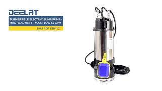 Submersible Electric Sump Pump - Max Head 98 FT (30 M) - Max Flow 55 GPM (12.5 m3/H)