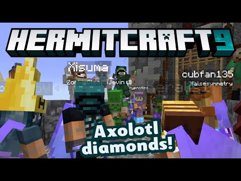 HermitCraft 9 ep 28! Crastle Crashers! Axolotl diamonds! Musical boats!