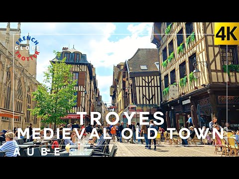 𝐓𝐑𝐎𝐘𝐄𝐒 France Medieval City Walk🇫🇷 Charming Old Town 😼Ruelle des Chats➜ Town Hall➜ Les Halles [4K]
