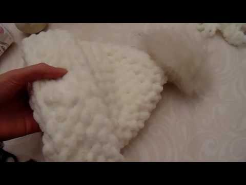 Шапка с отворотом из Alize Puffy