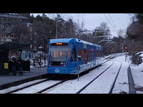 Cab Ride of the Nockebybanan - Driver's Eye View of Stockholm Tram Route 12.